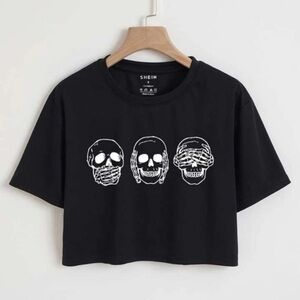 SHEIN Women’s Skeleton Crop Top